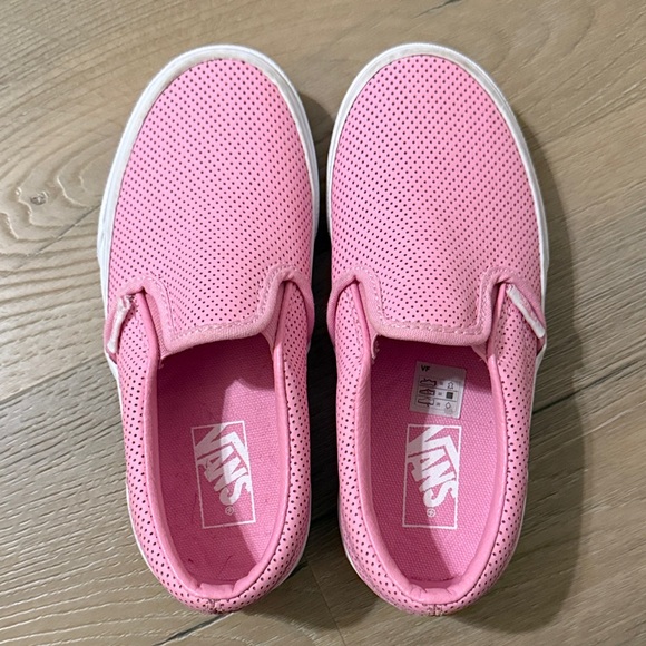 Vans Little Girls Size 12.5 Pink Perforated Slip-On Sneakers, VGUC - Picture 2 of 8